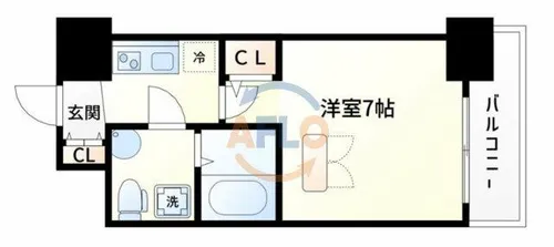アドバンス心斎橋ラシュレ【15階】の間取り