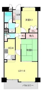 パークシティ大津【8階】の間取り