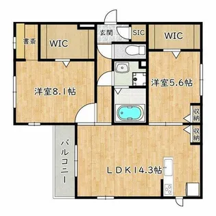 ロイズパレス鳳【2階】の間取り