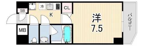 アプリーレ三宮イースト【12階】の間取り