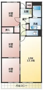 フェルザ住道(旧 パルティール田中)【4階】の間取り