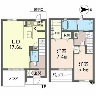 シャーメゾン豊島【1階】の間取り