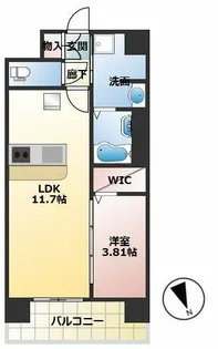 WORVE吹田江坂【8階】の間取り