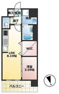 WORVE吹田江坂【9階】の間取り