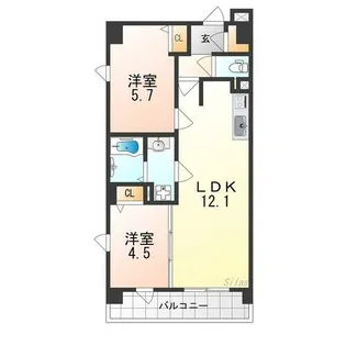 プレステージ12番館【7階】の間取り
