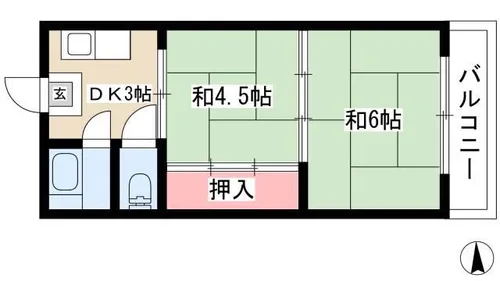 元古井マンション【201号室】の間取り