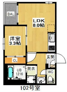 REGALEST栄生【1階】の間取り