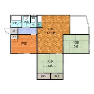 大治ハイメゾン【4階】の間取り