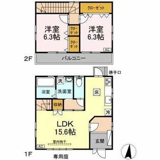 愛知県豊橋市牛川町字乗小路【一戸建】の間取り