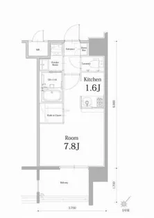 エンクレスト博多駅南BASE【705号室】の間取り
