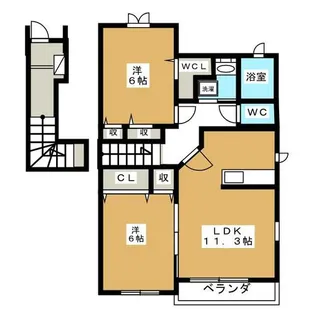 フィオーレ デーアA【2階】の間取り