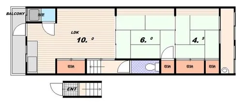 三田ハイツ【2階】の間取り