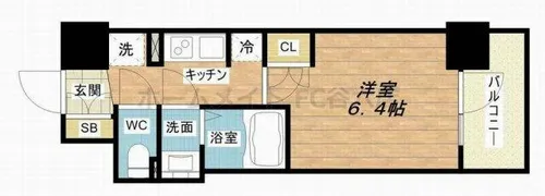 BPRレジデンス新梅田【14階】の間取り