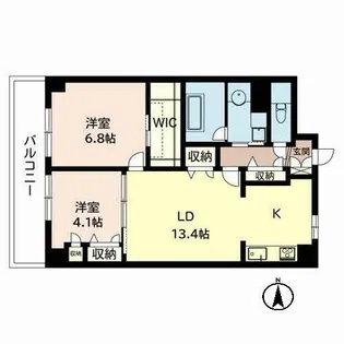 フローラル桃山台【0203号室】の間取り