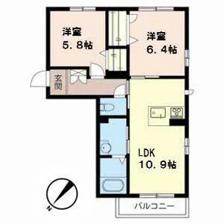 シャーメゾン HIKA【0201号室】の間取り