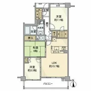 メイツ西山本通【2階】の間取り