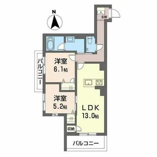 シャーメゾン京都旧二条【2階】の間取り