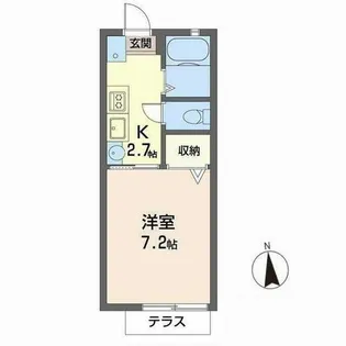 ラフィネ北白川【1階】の間取り