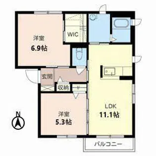 クラヴィエ柏原【2階】の間取り