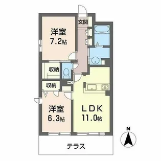 サン・ハーモニー照ヶ丘【0103号室】の間取り