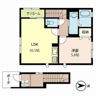 ラッキーハイム【0201号室】の間取り