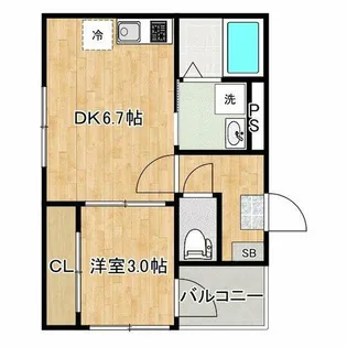 ハーモニーテラス西今川【3階】の間取り