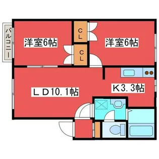フォーレストパーク美園【203号室】の間取り