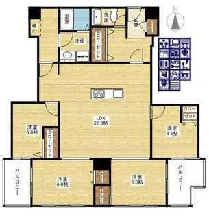 ザ・グランドビュー・オオサカ【15階】の間取り