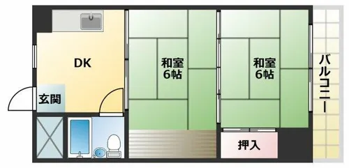 WESTヒルズ平野【5階】の間取り