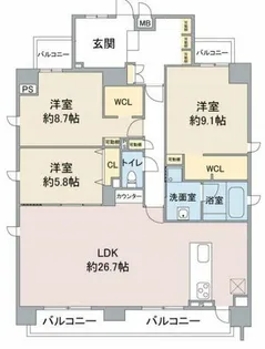 RAXA覚王山【10階】の間取り