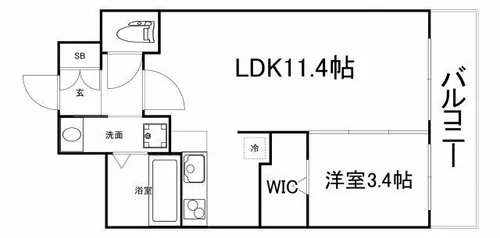 セレニテ谷町カルム【7階】の間取り