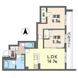 シャーメゾン ウエストステイ【0202号室】の間取り
