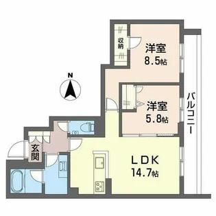 シャーメゾン ウエストステイ【0302号室】の間取り
