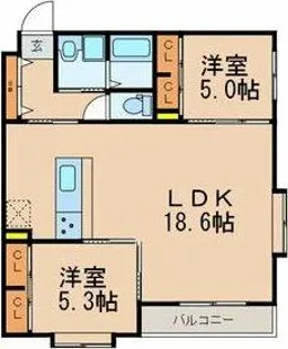 フォルツァ ドット ミユ【4階】の間取り
