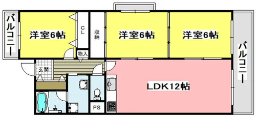 カロン・シャトー【4階】の間取り