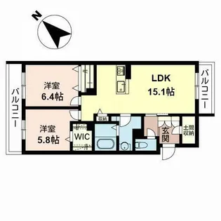 シャーメゾン ベネフィールド【0201号室】の間取り