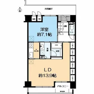 リビオライズID大手前西【4階】の間取り