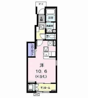 ルミエール明野【101号室】の間取り
