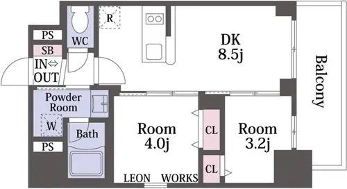 リヴェント難波ウエスト【8階】の間取り