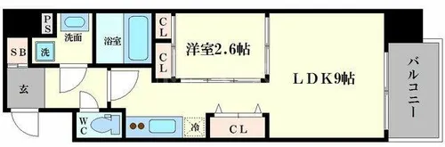 ファーストフィオーレ心斎橋イーストⅡ【4階】の間取り