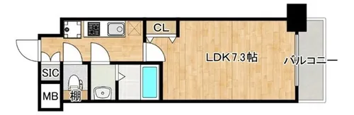 S-RESIDENCE新大阪駅前【13階】の間取り