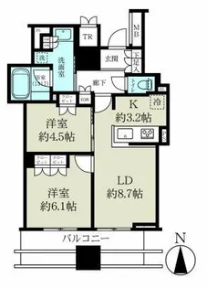 クレヴィアタワー御堂筋本町【1203号室】の間取り