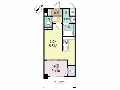 エルグランド東比恵【1階】の間取り