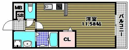 アンプルールクラージュサピエンス【1階】の間取り