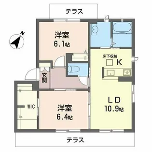 パークアベニュー参番館【1階】の間取り