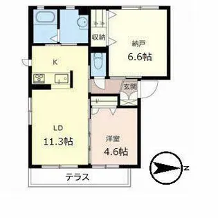 寿樹 A・B【A101号室】の間取り