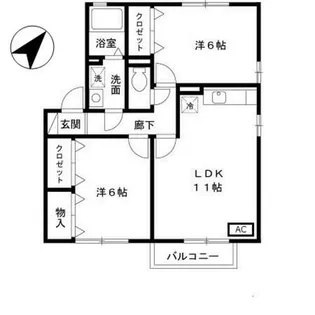 アドラブール岩井【2階】の間取り