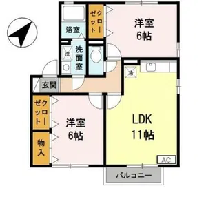 アドラブール岩井【2階】の間取り