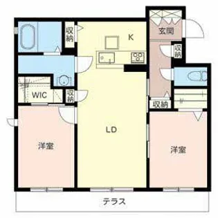シャーメゾン錦織【0102号室】の間取り