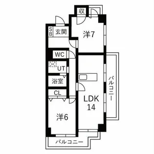 メゾン深山【4階】の間取り